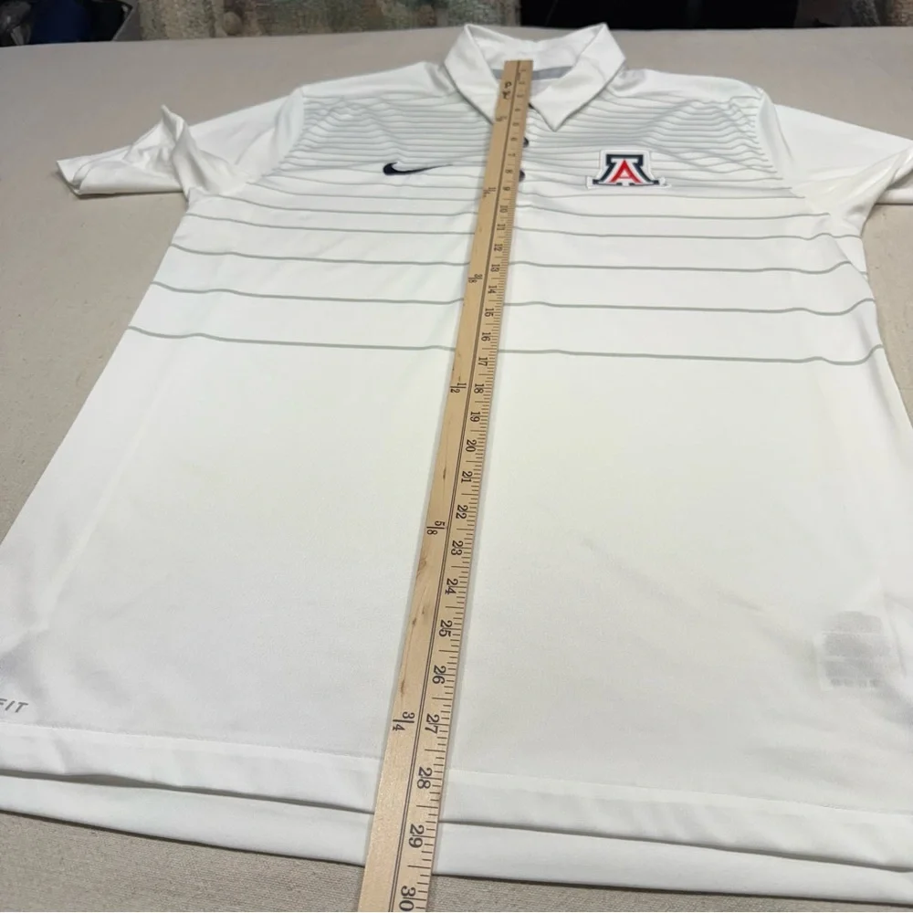 Nike Men's White Polo Shirt with U of A Logo - Size Medium